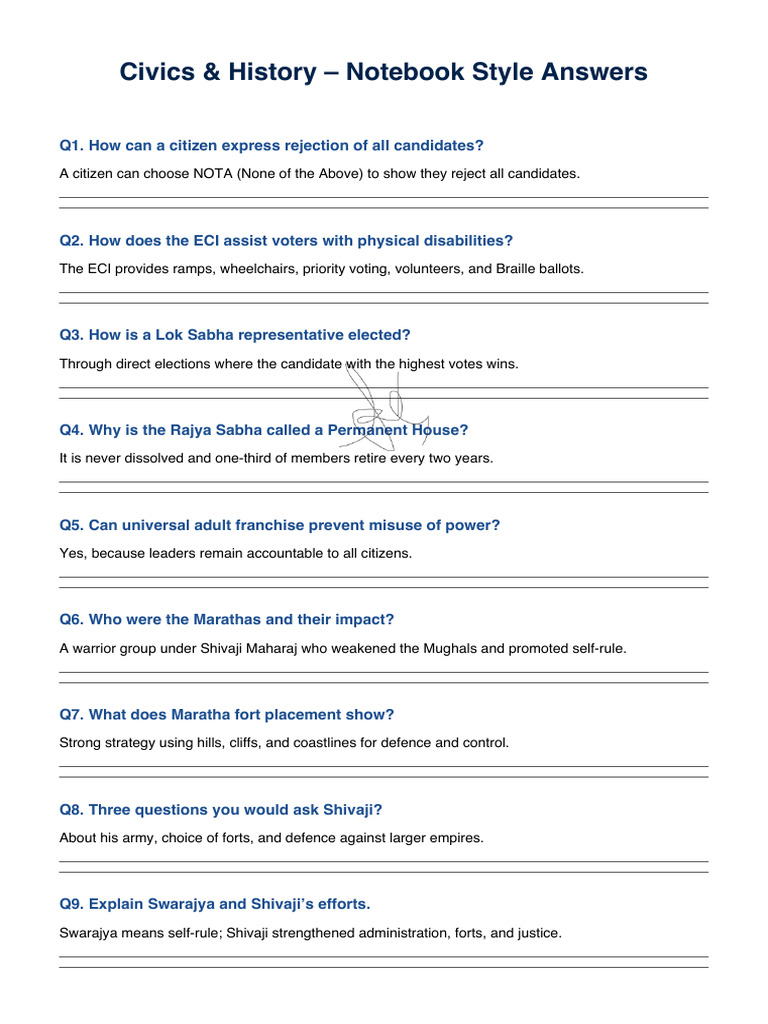 Notebook Style Answers | PDF