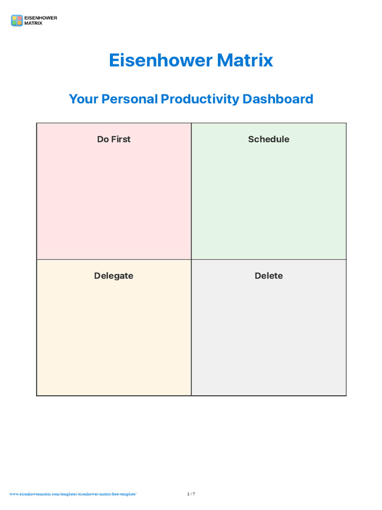 Eisenhower Matrix Generic | PDF | Time Management | Professional Skills