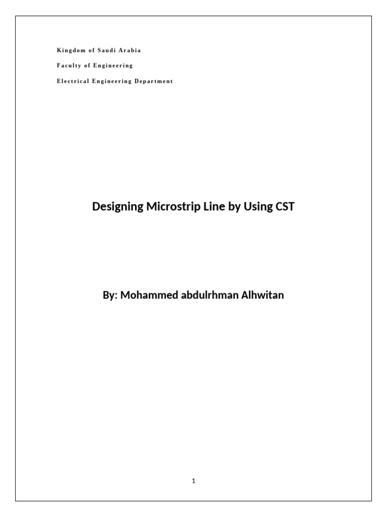Design Microstrip Line by Using CST | PDF | Transmission Line | Dielectric
