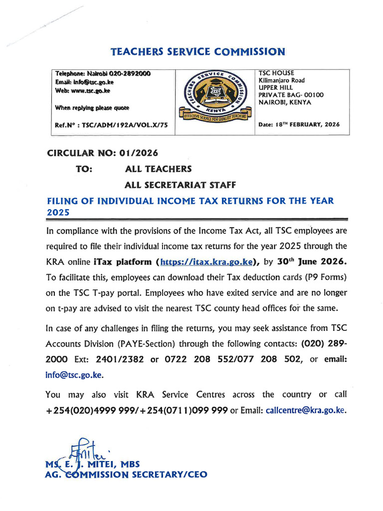Filing of Individual Income Tax Returns For The Year 2025 | PDF