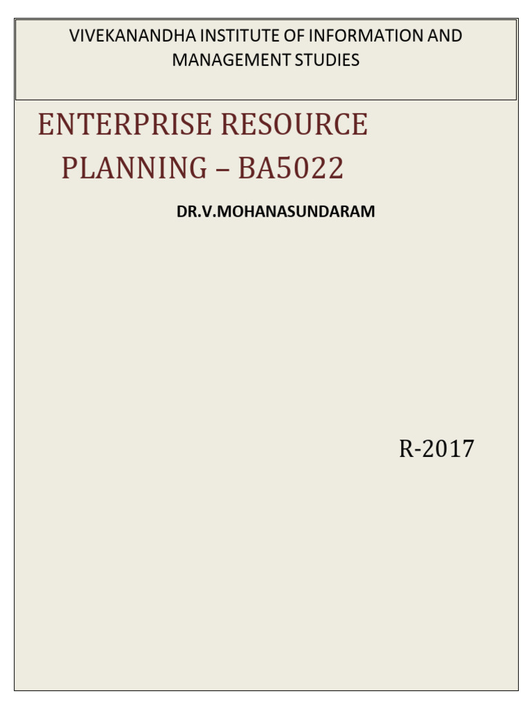 Erp Material | PDF | Enterprise Resource Planning | Supply Chain Management