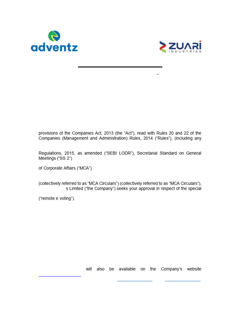 ZIL Postal Ballot Notice | PDF | Login | Electronic Voting