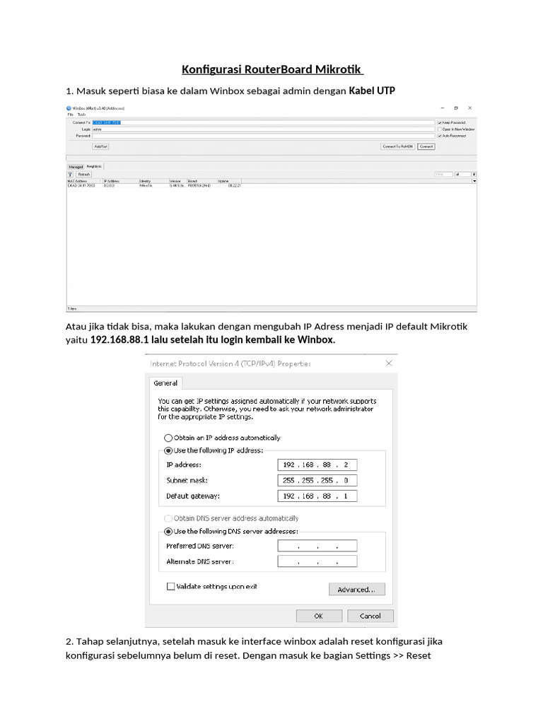 Konfigurasi RouterBoard Mikrotik | PDF