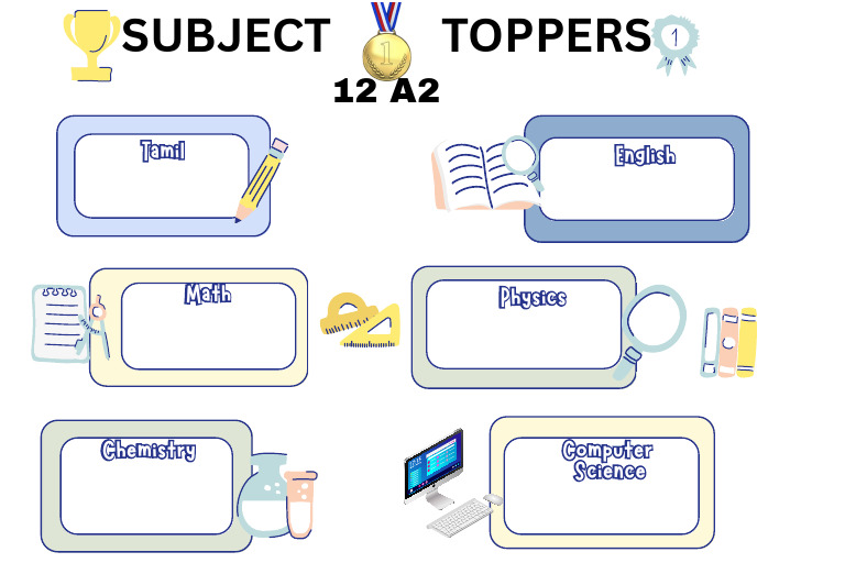 Subject Areas Labels in Colorful Illustrative Style | PDF