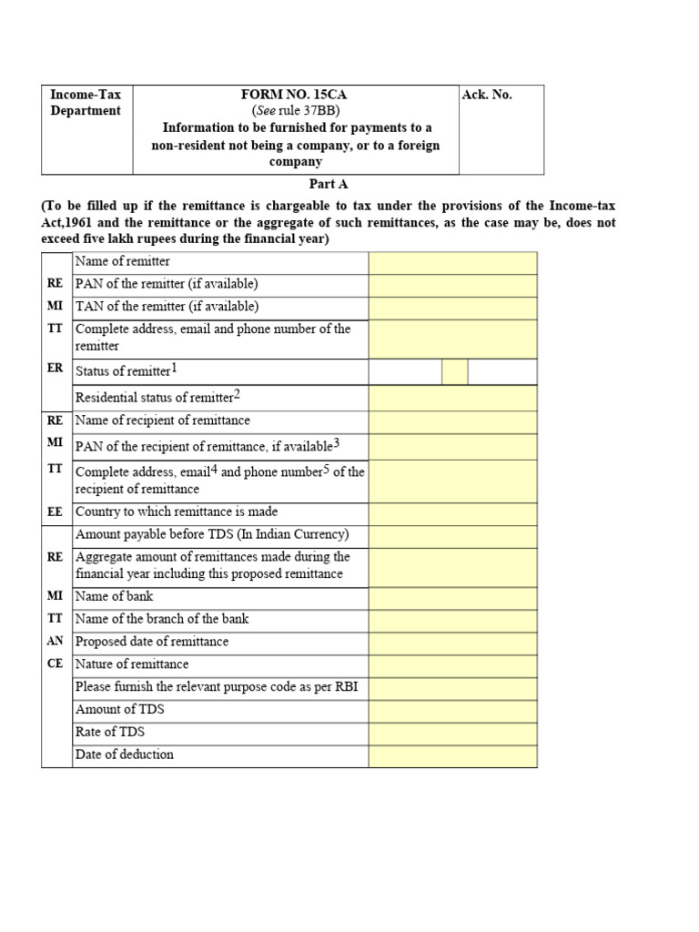 Form 15CA | PDF | Income Tax | Public Finance