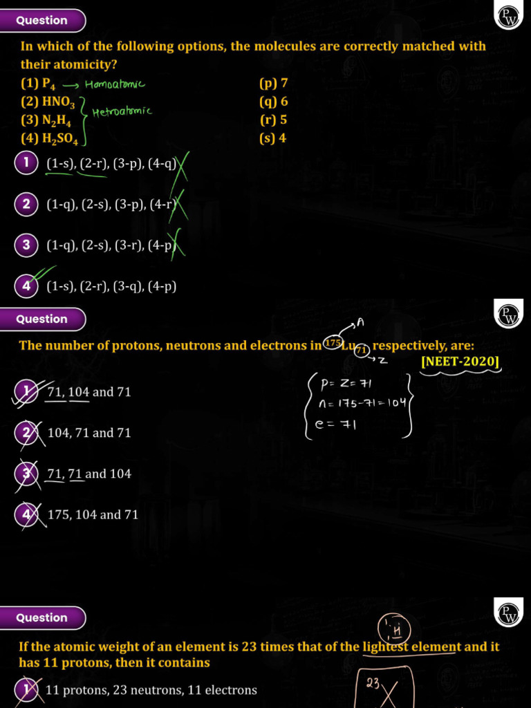 Mole Concept Class Questions | PDF