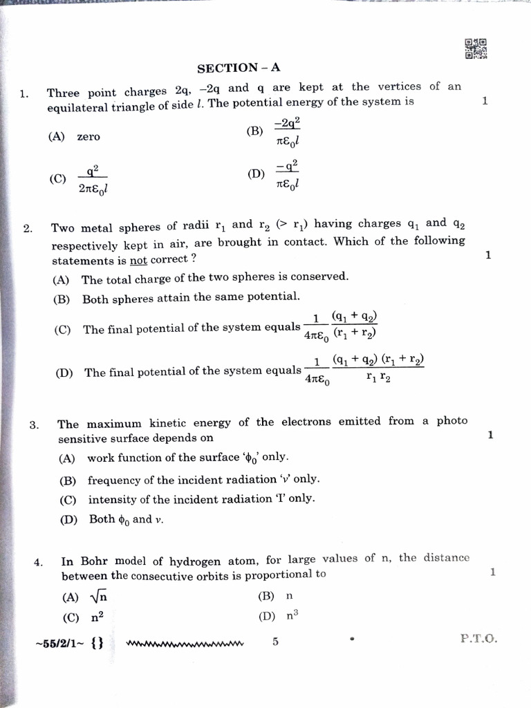 Cbse 2026 Set-1 Paper Physics | PDF