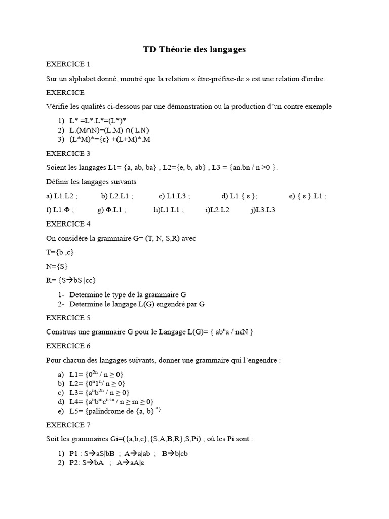 Final TD Fiche 1 | PDF