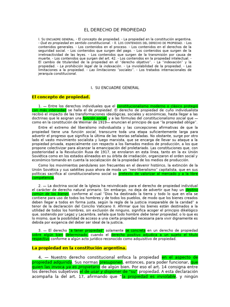 Unidad 10. Derecho de Propiedad - Germán Bidart Campos | PDF | Dominio ...
