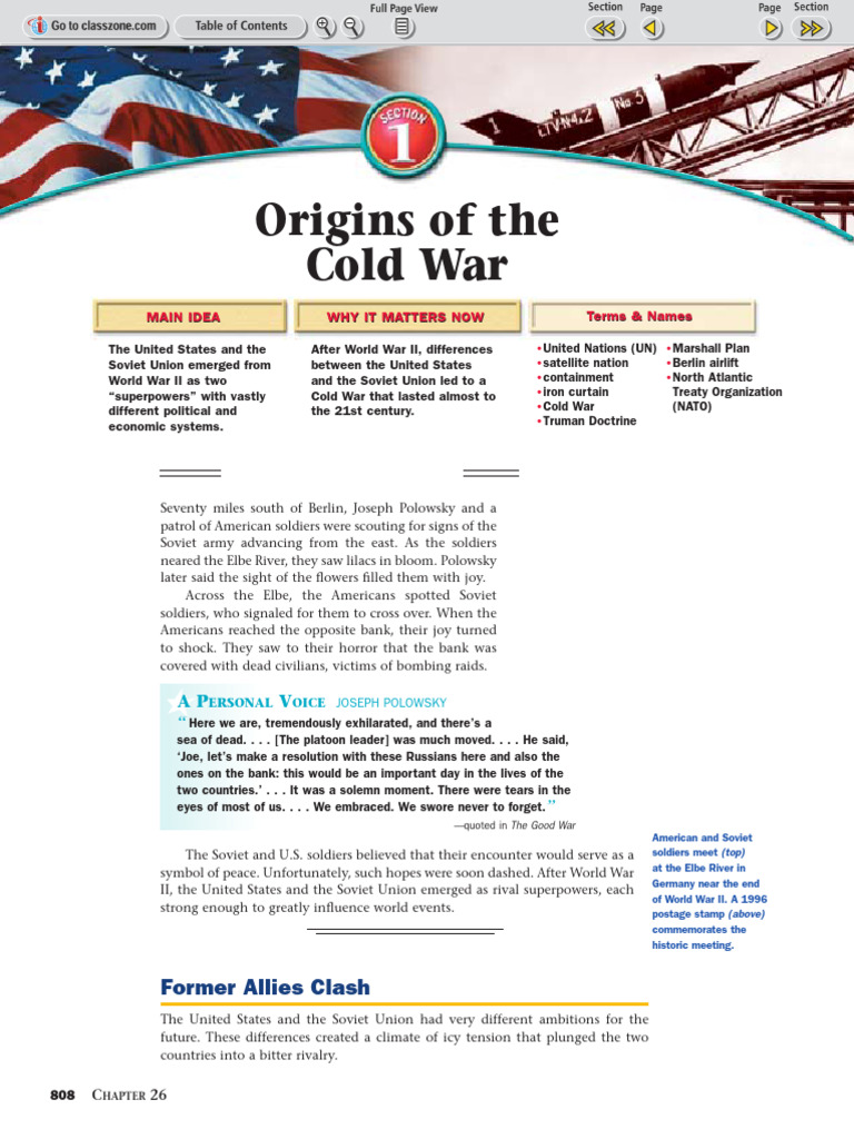 CH 26 1 Origins of The Cold War | PDF | Containment | Cold War