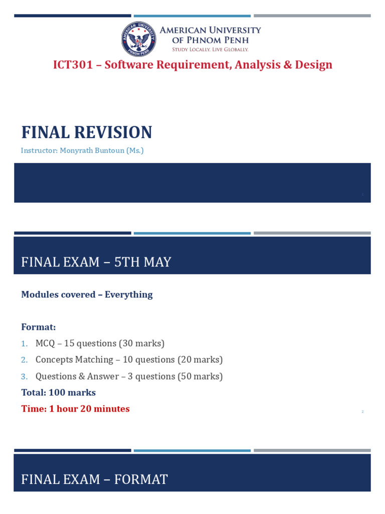 Final Exam Revision | PDF | Use Case | System