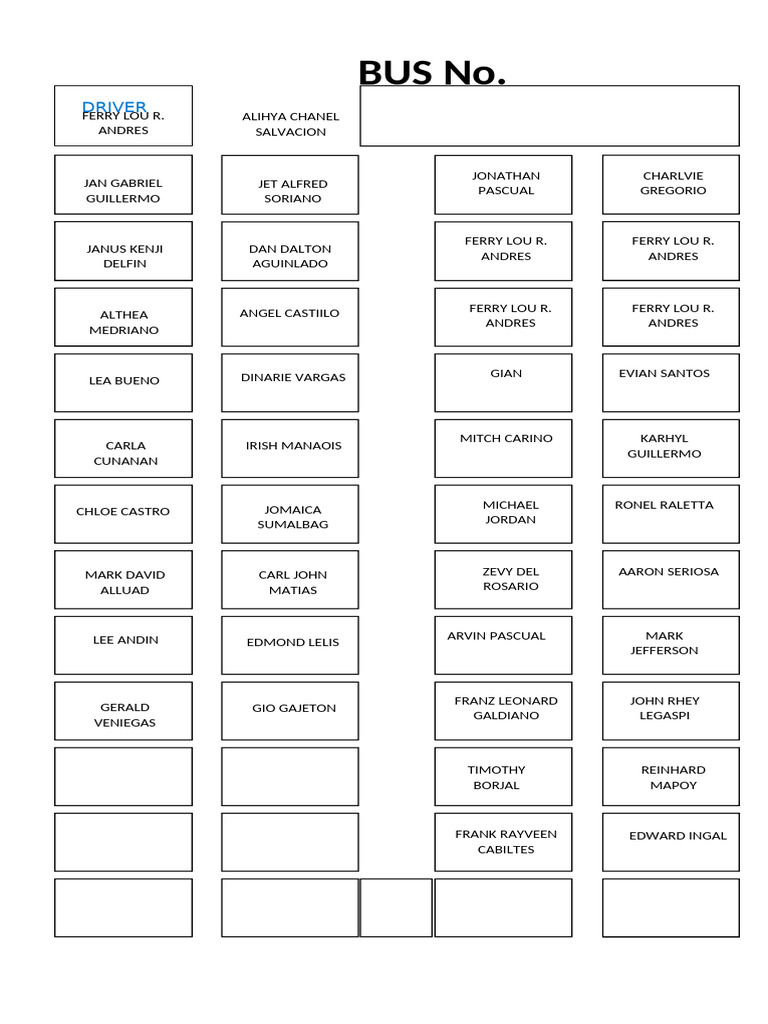 Bus 4-Seat-Plan | PDF