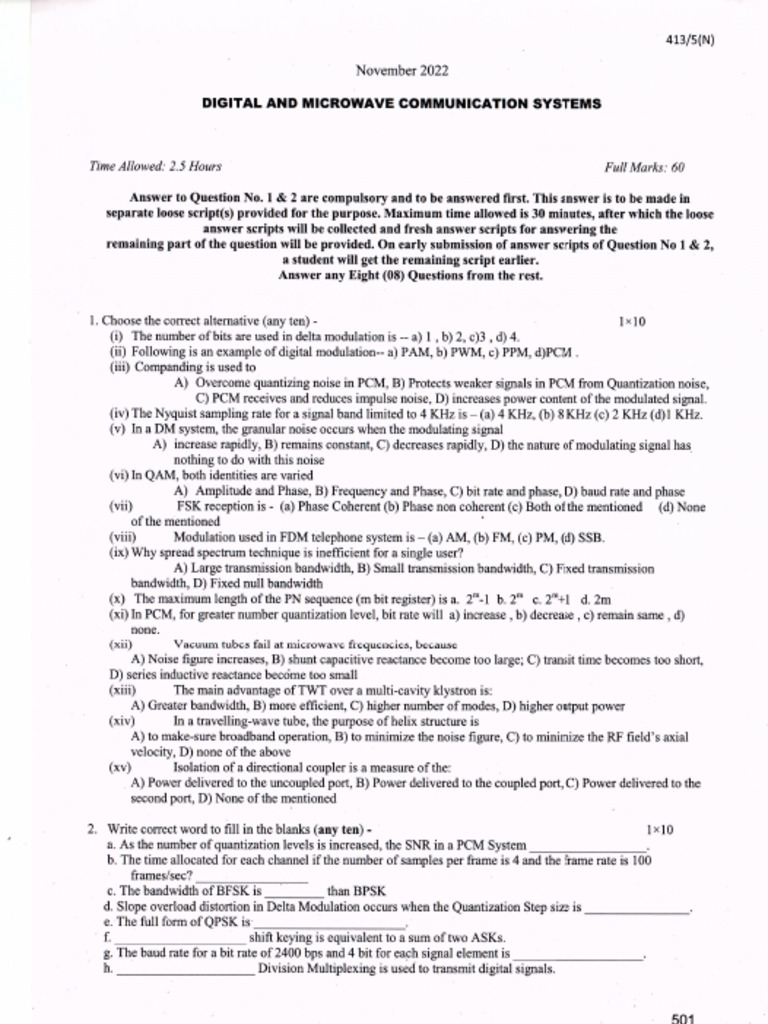 DM Communication System Pyq | PDF