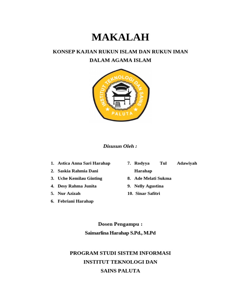 MAKALAH Konsep Kajian Rukun Islam Dan Rukun Iman Dalam Agama Islam | PDF