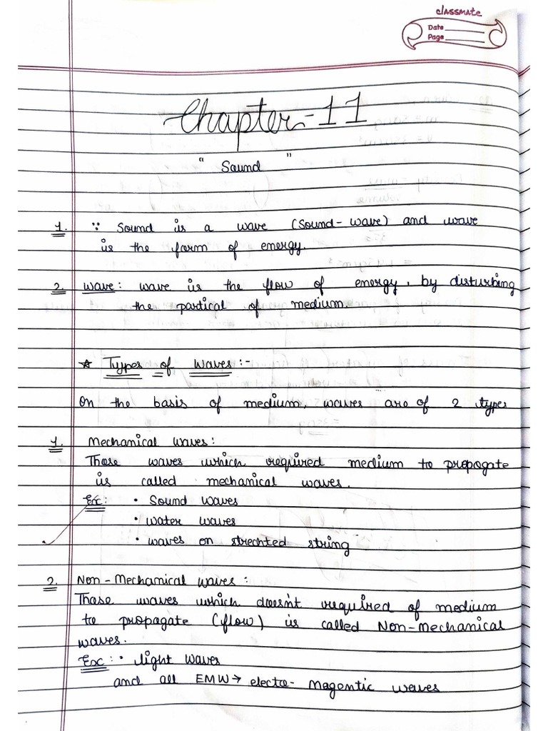Sound Chapter 11 (Class 9th Notes) | PDF