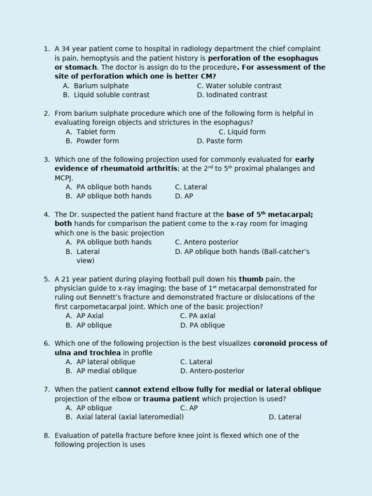 MRT Model Exam | PDF | Hip | Elbow