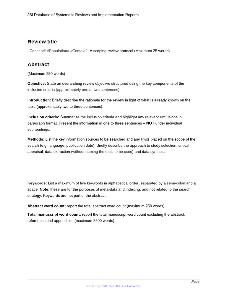 Scoping Protocol Template | PDF | Systematic Review | Science