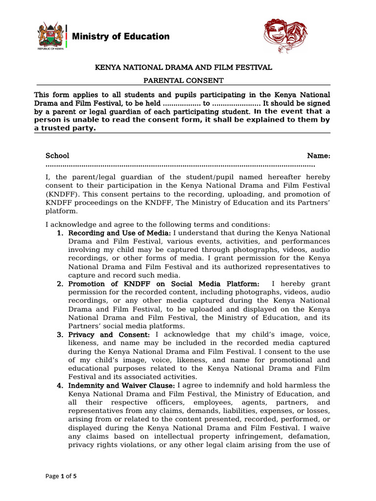 Parental Photo and Video Consent Forms | PDF | Indemnity | Private Law