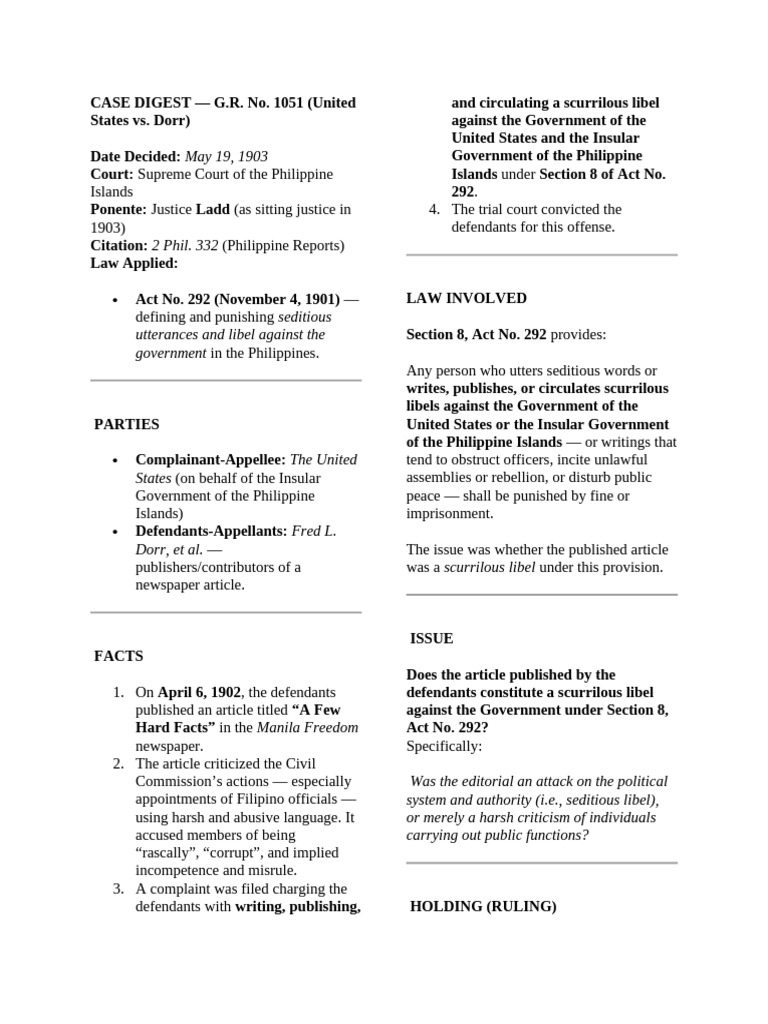 Case Digest | PDF | Defamation | Common Law