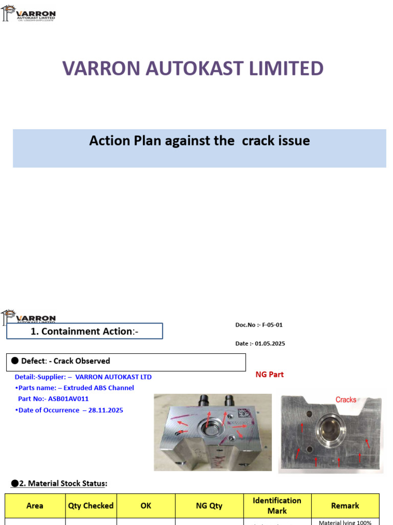 Action Plan For Crack Issue (AES) 05!12!25 | PDF | Extrusion ...