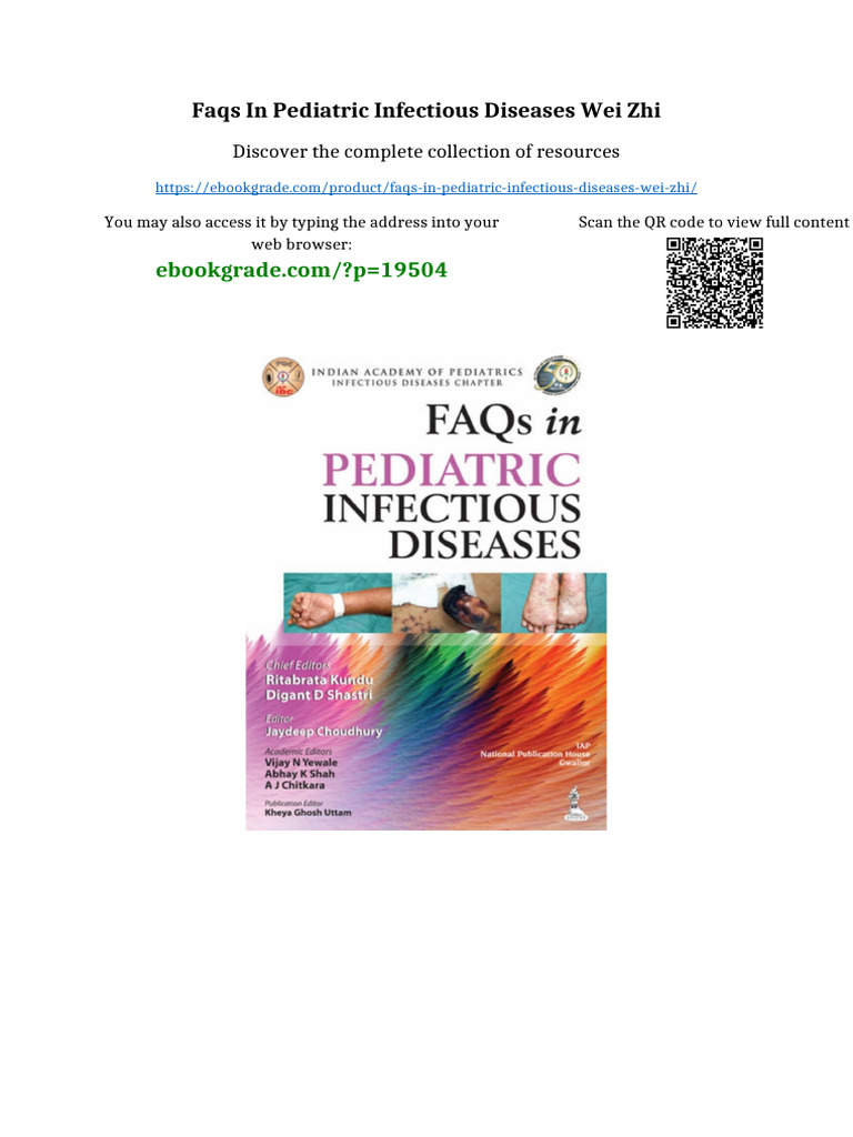 FAQs in Pediatric Infectious Diseases Wei Zhi Digital Download | PDF ...