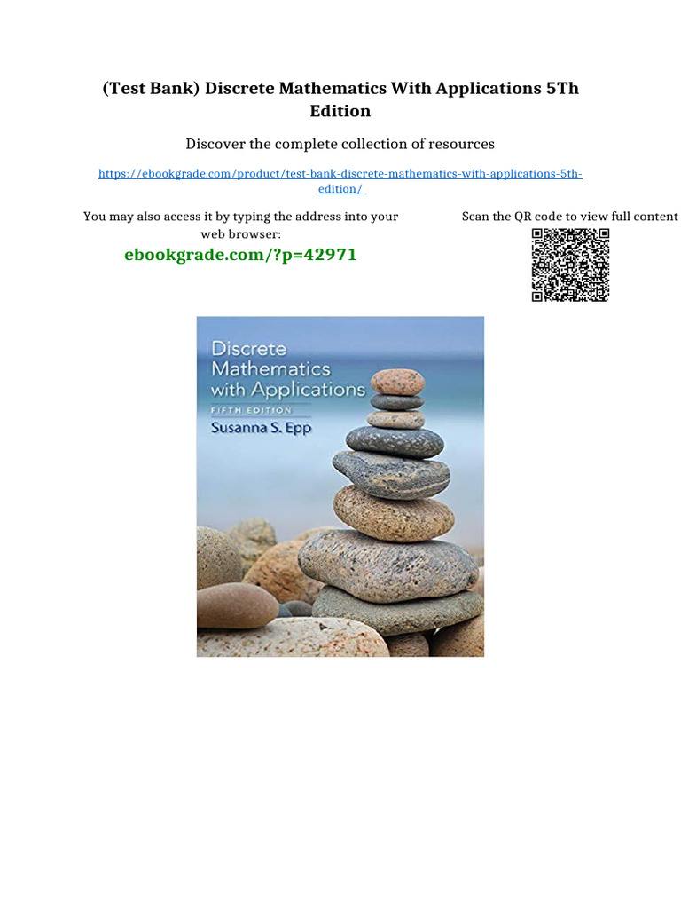 (Test Bank) Discrete Mathematics With Applications 5th Edition Full ...