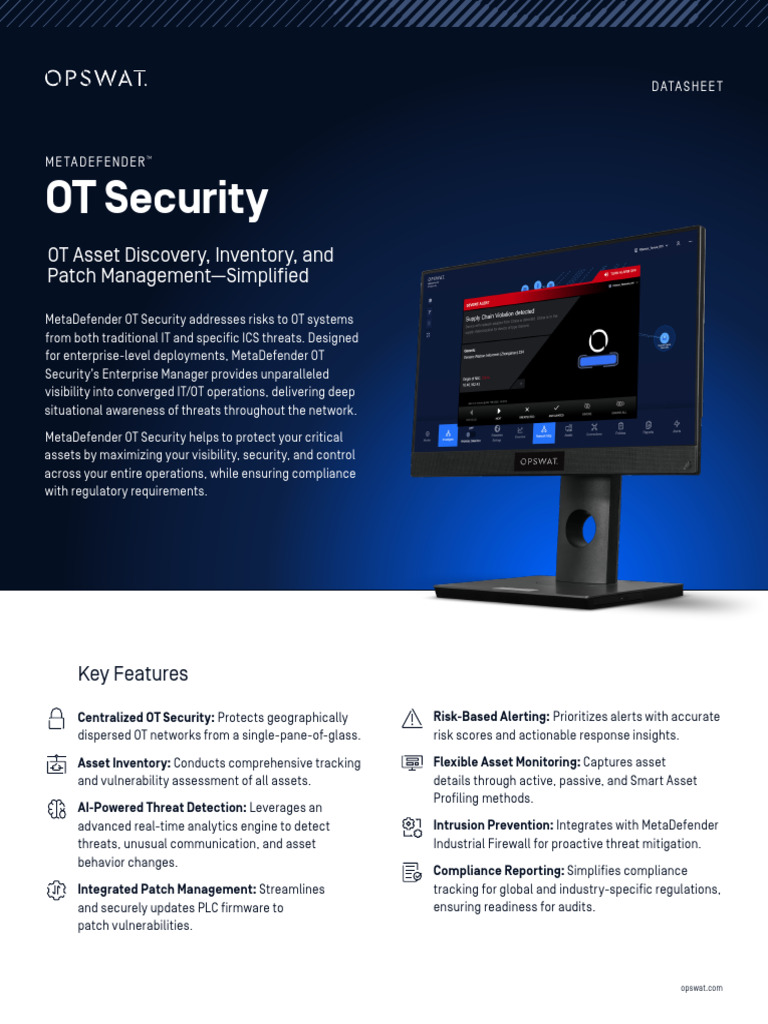 Opswat Metadefender Ot Security Datasheet | PDF | Computer Security ...