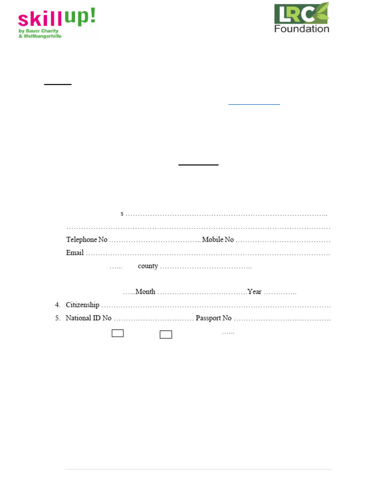 WHH Start-Up Kit Application Form | PDF | Government And Personhood