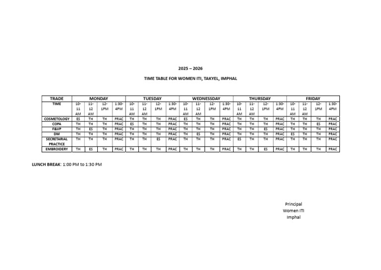 New Time Table | PDF