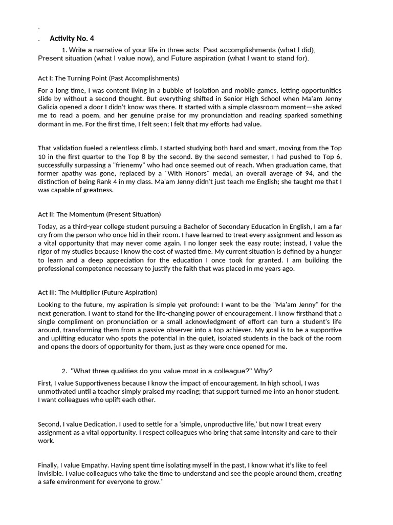 The Teaching Prof Activity 4 | PDF