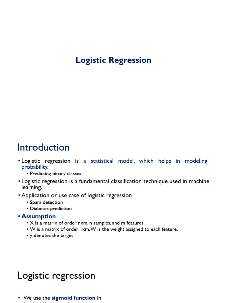 ML Logistic Regression | PDF
