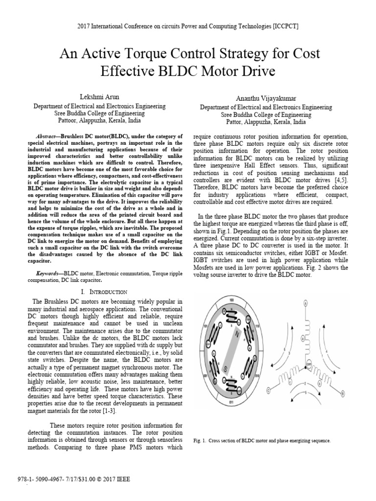 An Active Torque Control Strategy For Cost Effective BLDC Motor Drive ...