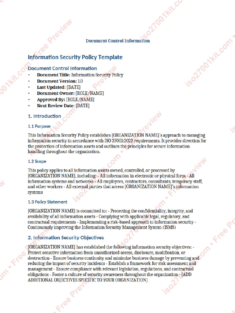 Information Security Policy - Watermarked | PDF