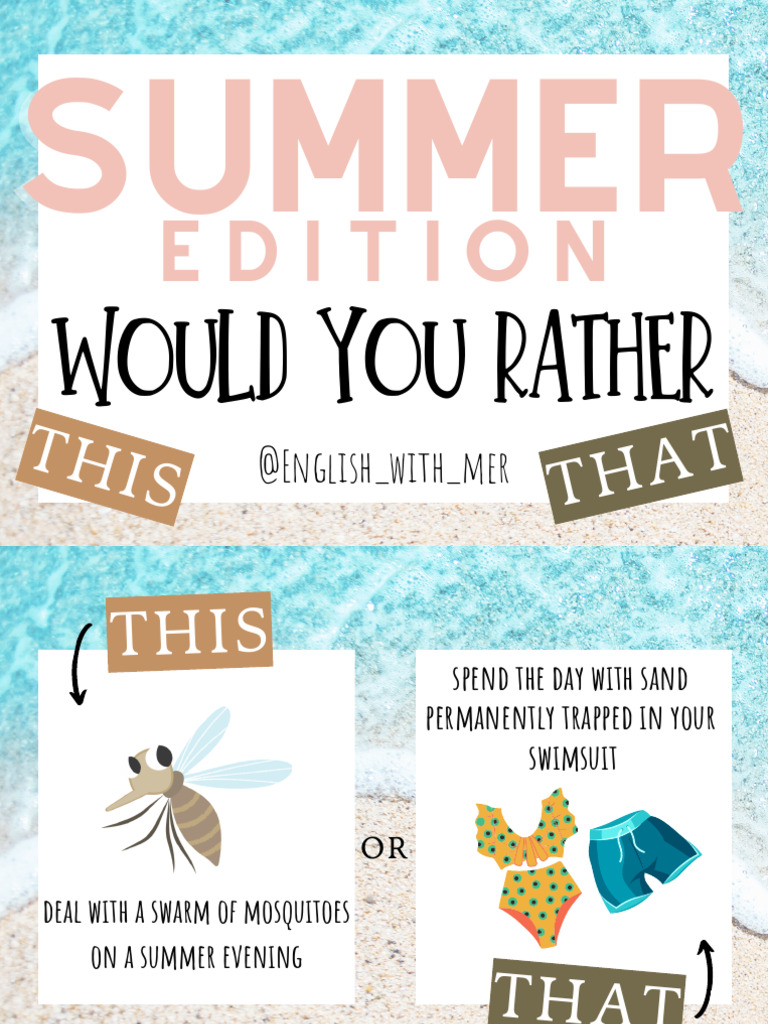 Copia de Would You Rather (Summer Edition) - @english - With - Mer | PDF