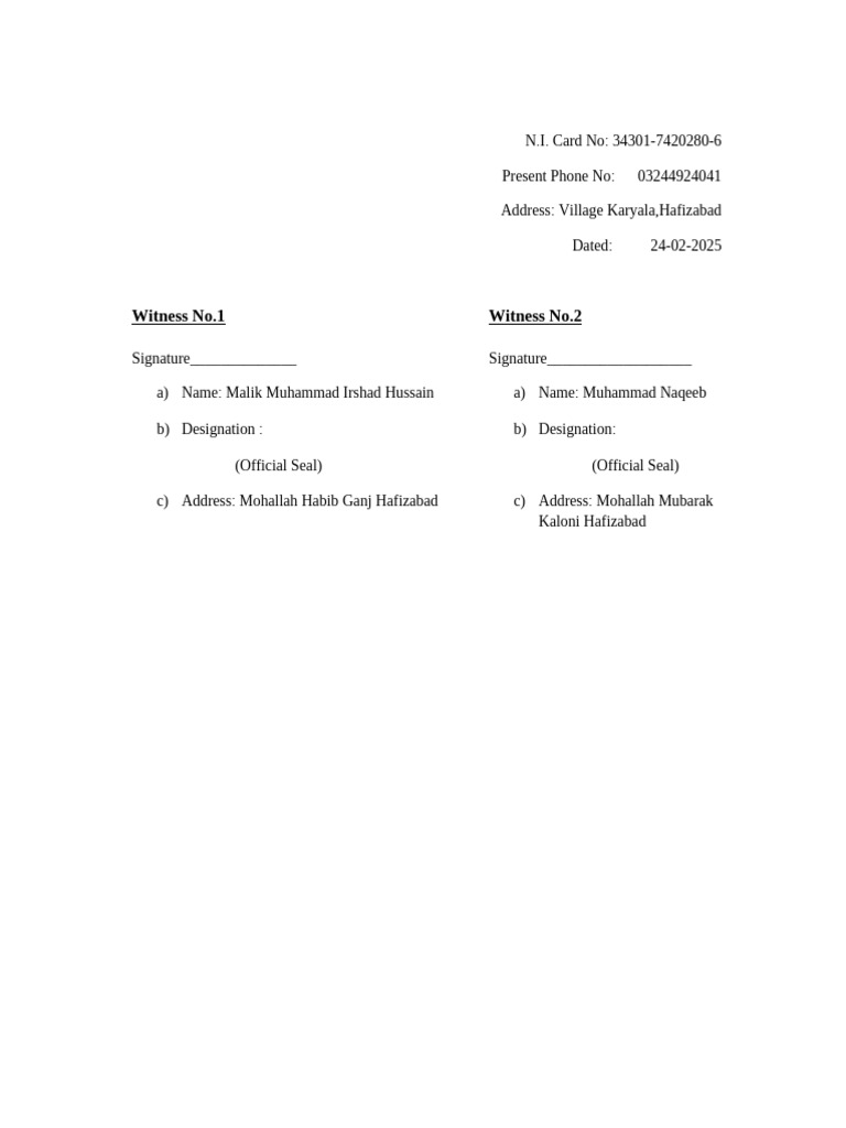 Witness Form | PDF