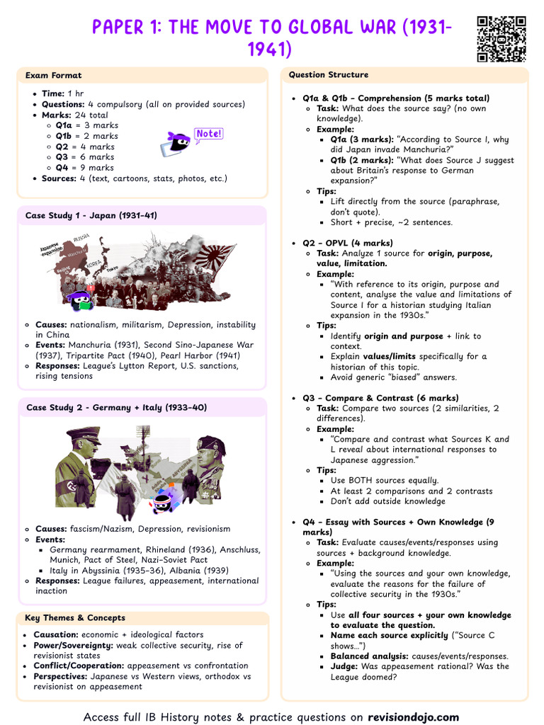 IB History Paper 1: The Move To Global War (1931-1941) | PDF ...