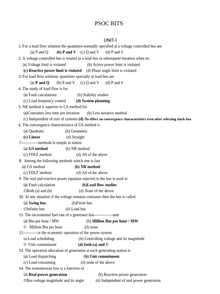 Psoc Unit Wise Bits | PDF | Electrical Engineering | Electricity