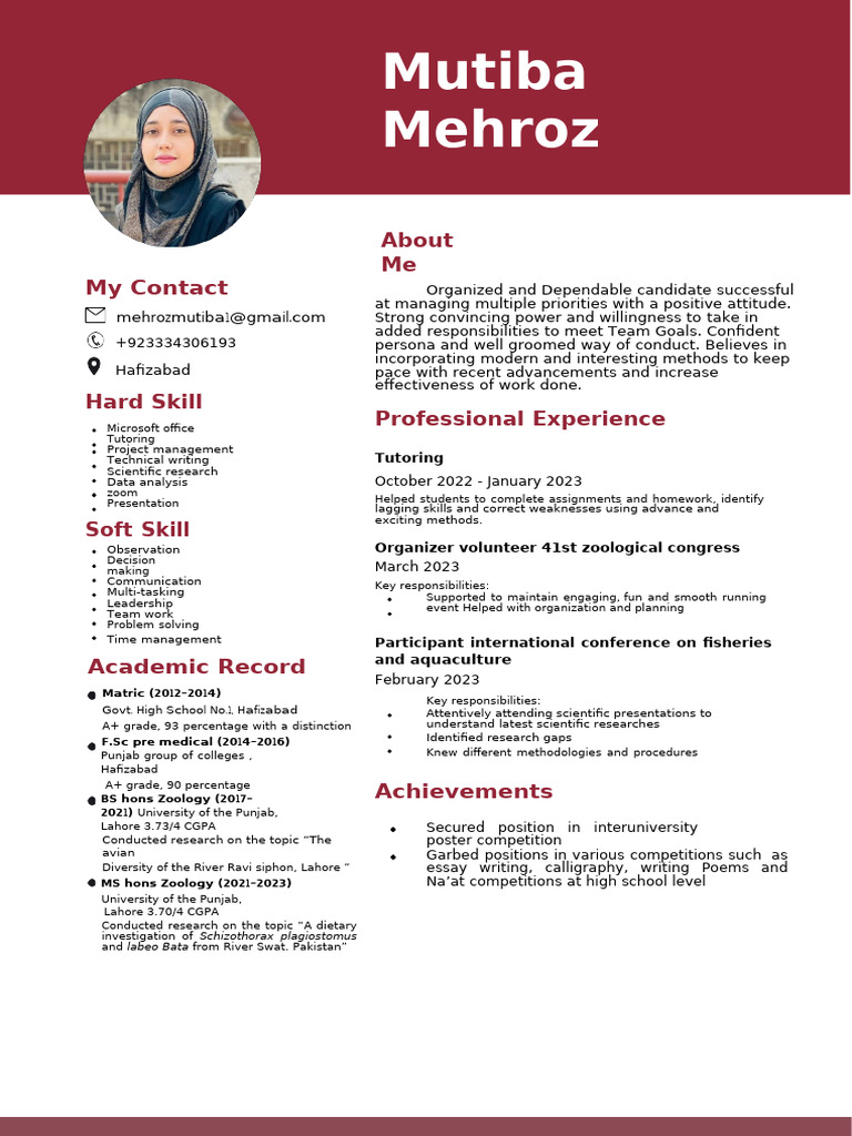 3 Temp Mutiba Mehroz CV | PDF