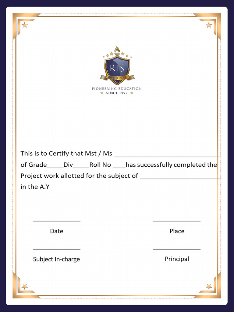 Grade 12 English Project Certificate | PDF