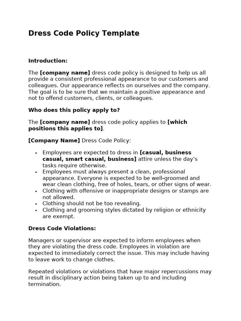 dress-code-policy-template-pdf