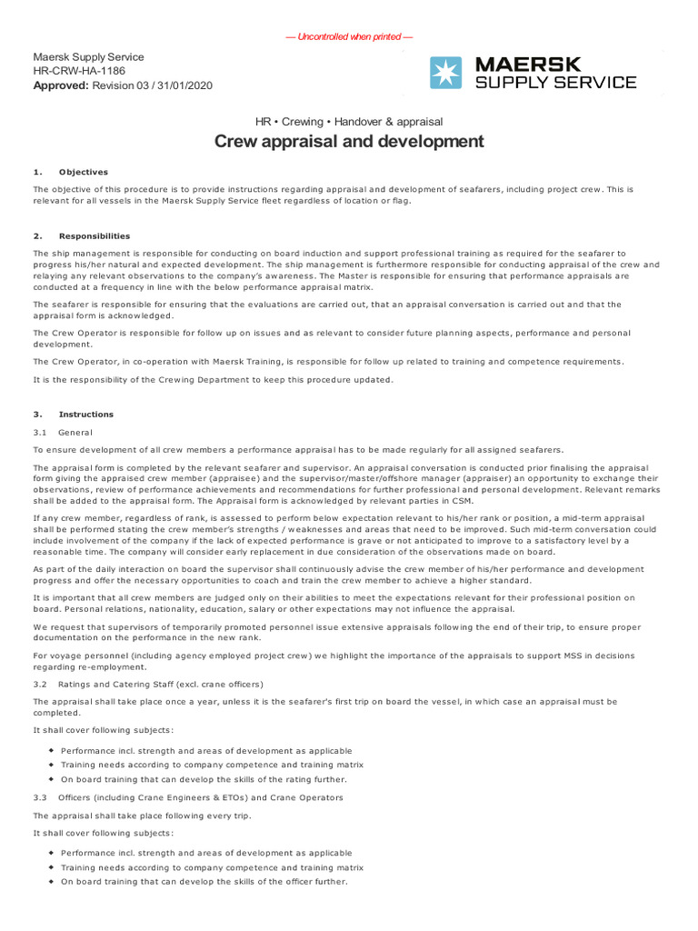 Crew Appraisal and Development | PDF | Sailor | Business