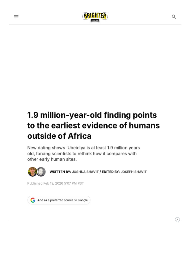 1.9 Million-Year-Old Finding Points To The Earliest Evidence of Humans ...