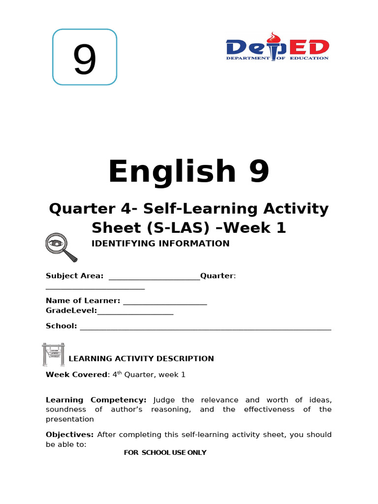 Slas Q4 W1 | PDF
