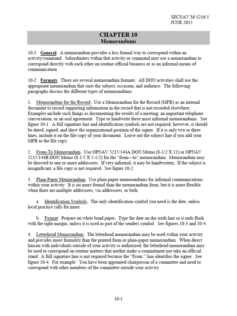 Memorandum Guidelines | PDF