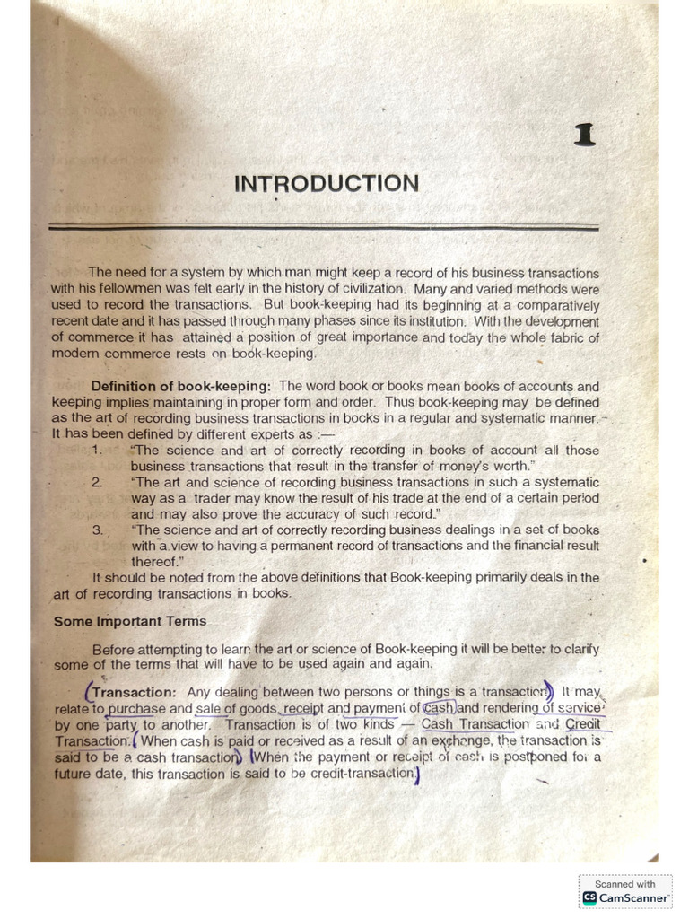 Introduction Accounting Chapter No 1 | PDF