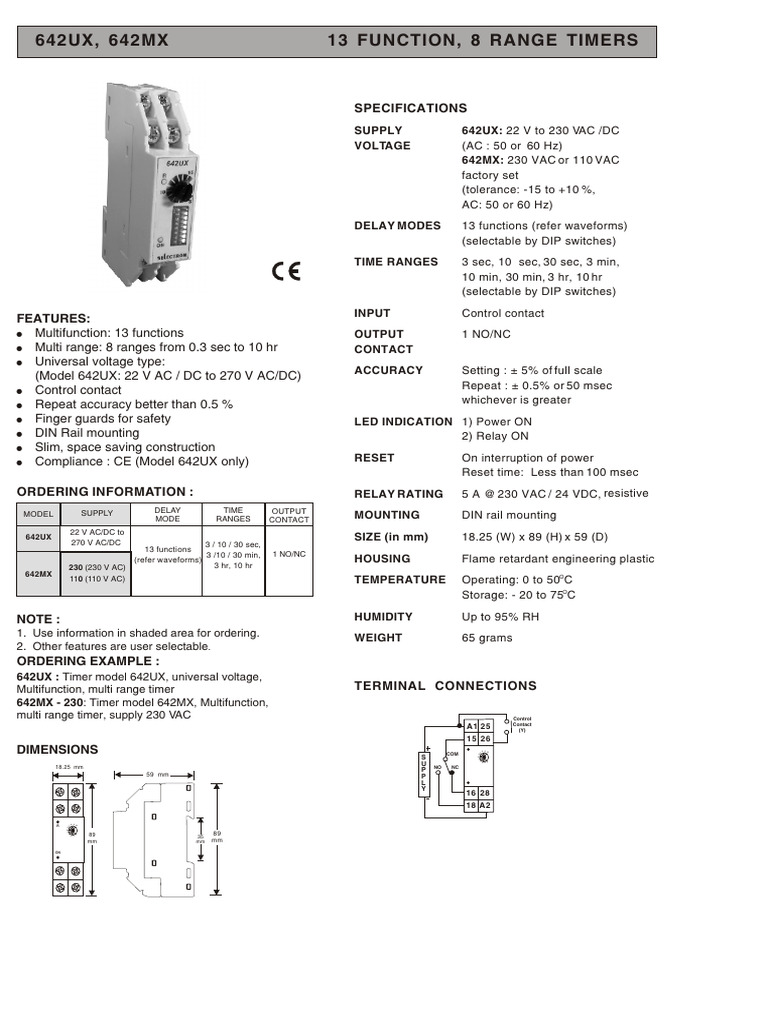 642 Ux | PDF | Relay | Alternating Current