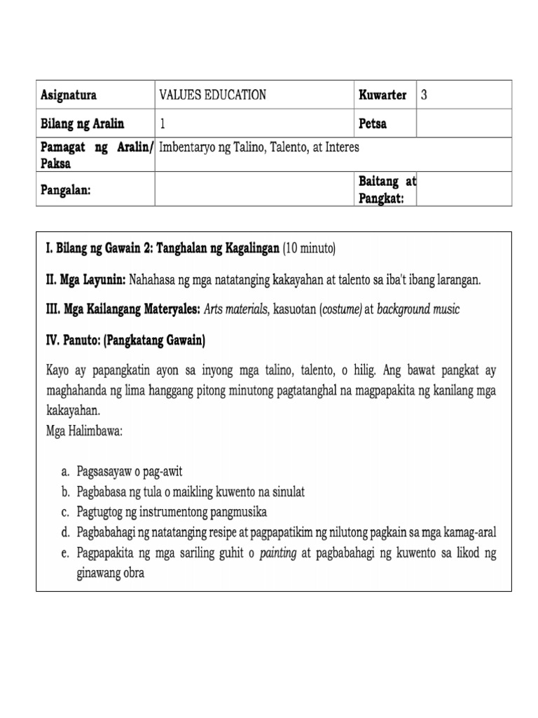 Q3 Performance Task 1 | PDF