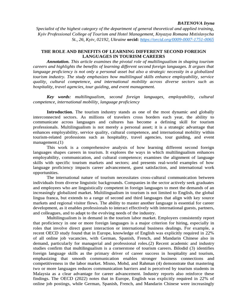 The Role and Benefits of Learning Different Second Foreign Languages in ...