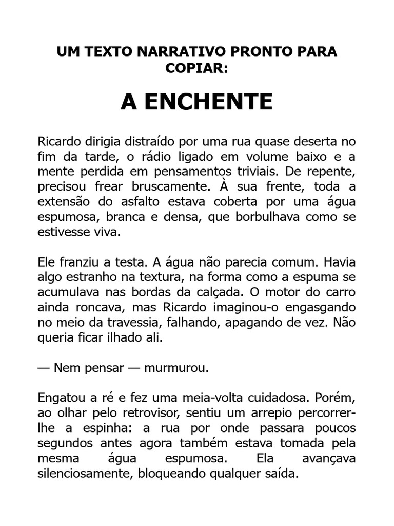 Um Texto Narrativo Pronto para Copiar A Enchente | PDF | Cerveja