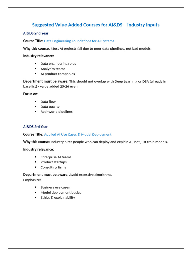 AI DS - Value Added Courses | PDF